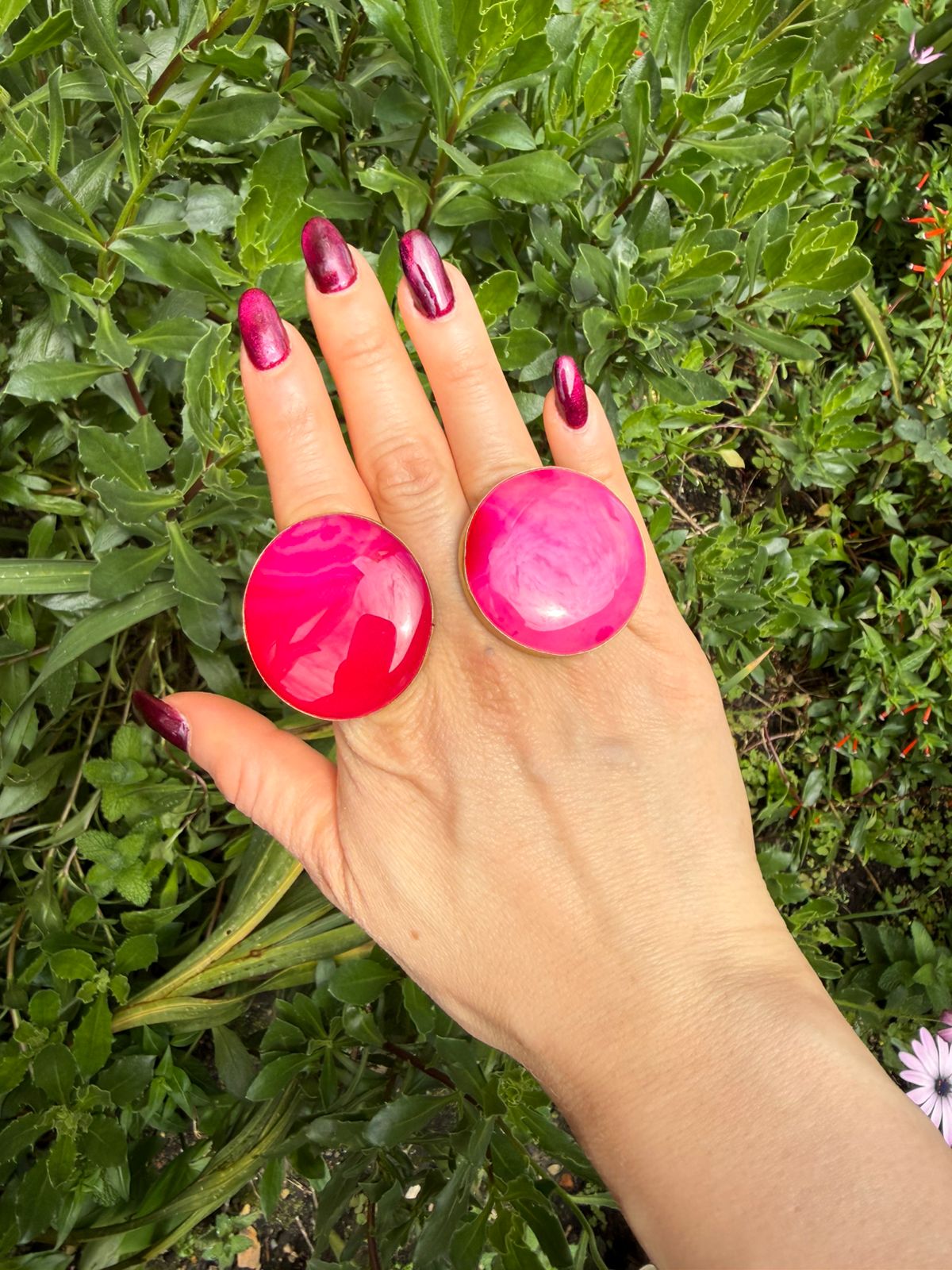 Fucsia — Pink Agate Statement Ring
