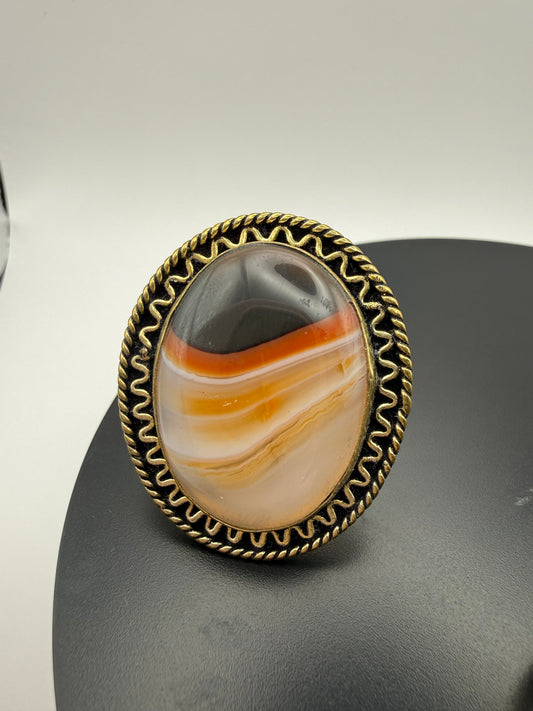 Atardecer — Banded Sunset Agate Ring