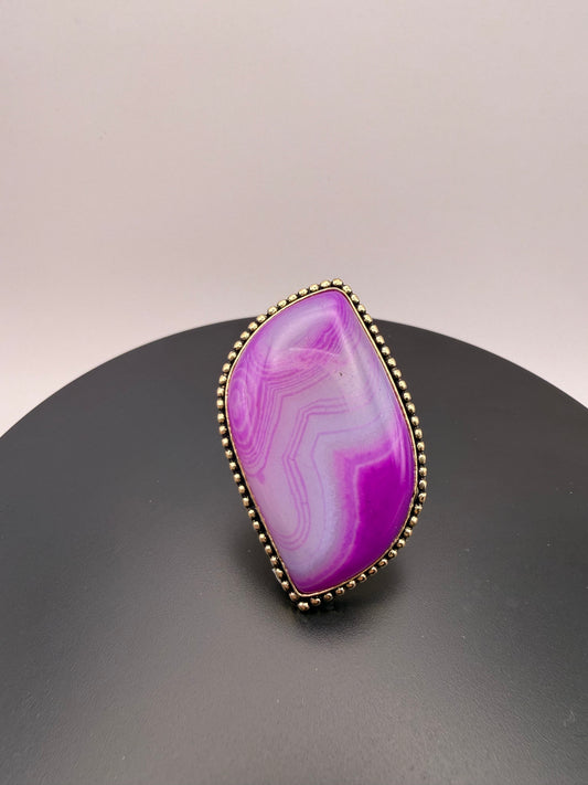 Crepúsculo — Purple Banded Agate Ring
