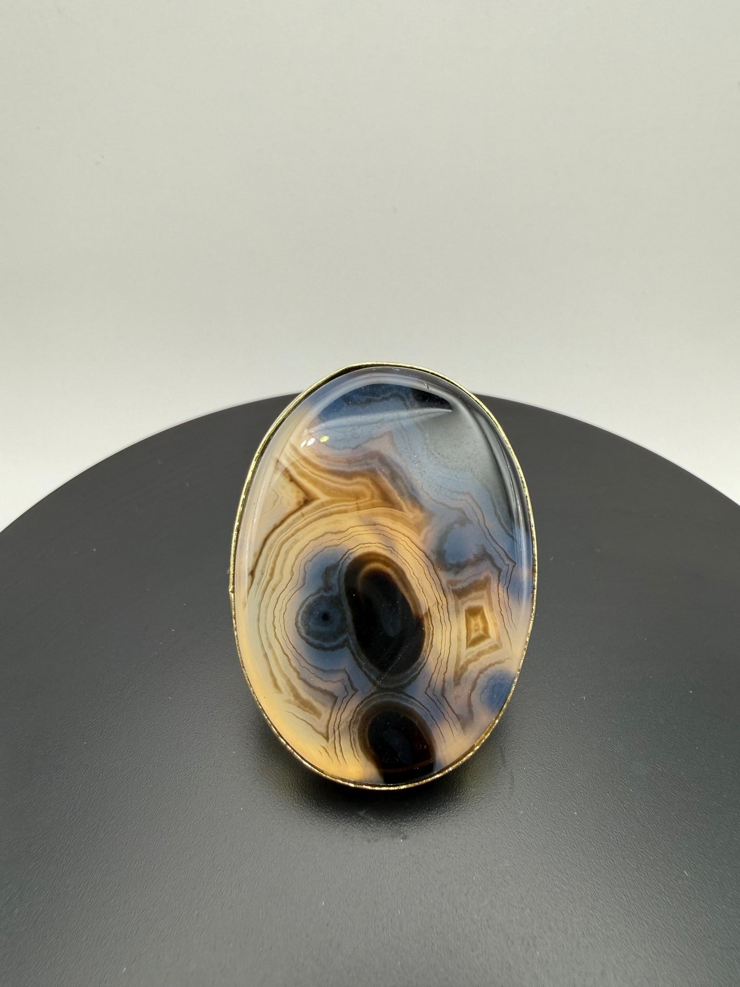 Mandala — Botswana Agate Eye Ring