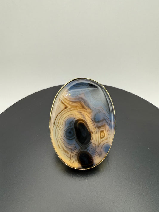 Mandala — Botswana Agate Eye Ring