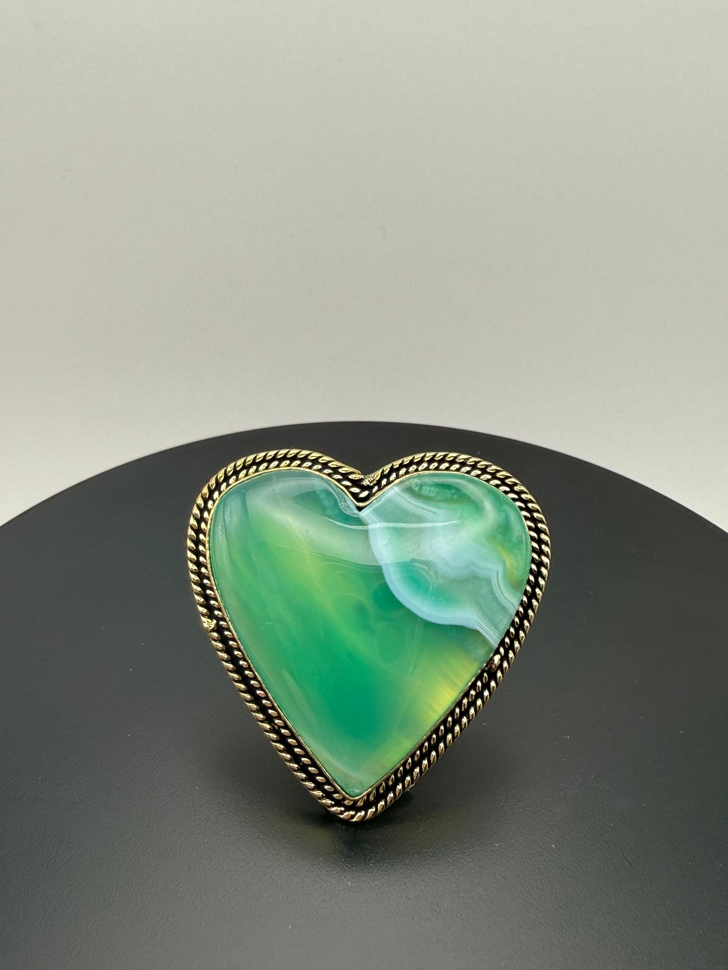 Esperanza — Green Heart Agate Ring