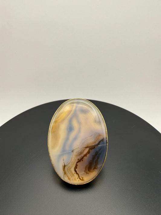 Paisaje del Bosque — Dendritic Agate Ring