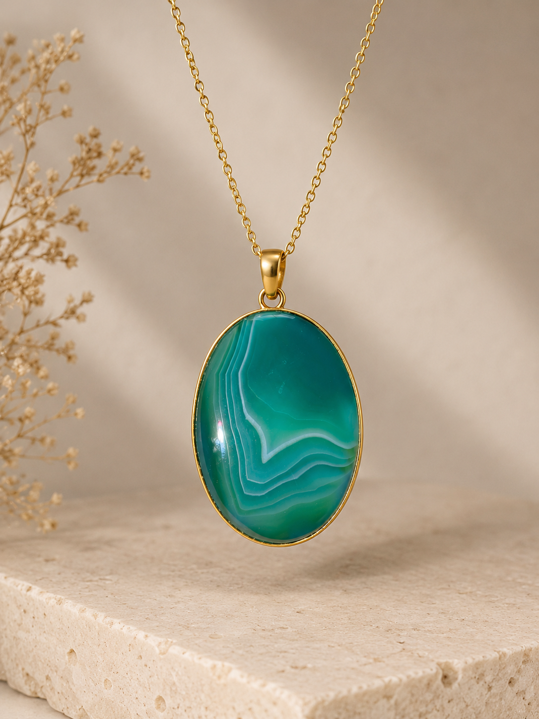 Reflejo del alma—     Green banded agate