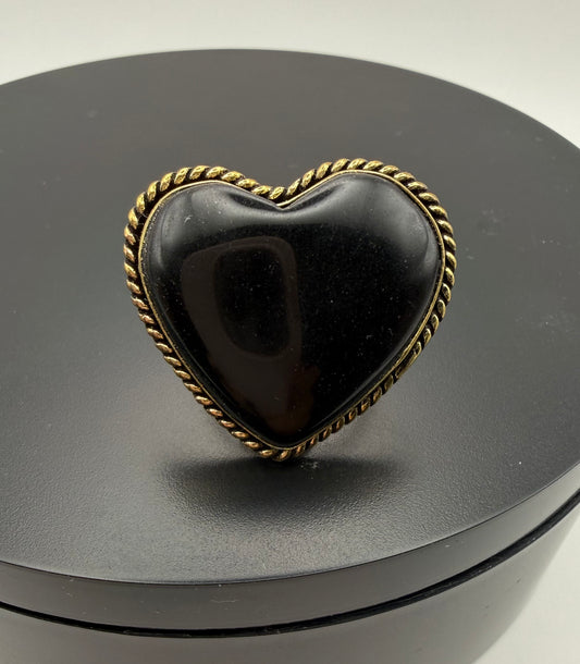 Corazón Noche — Black Onyx Heart Ring